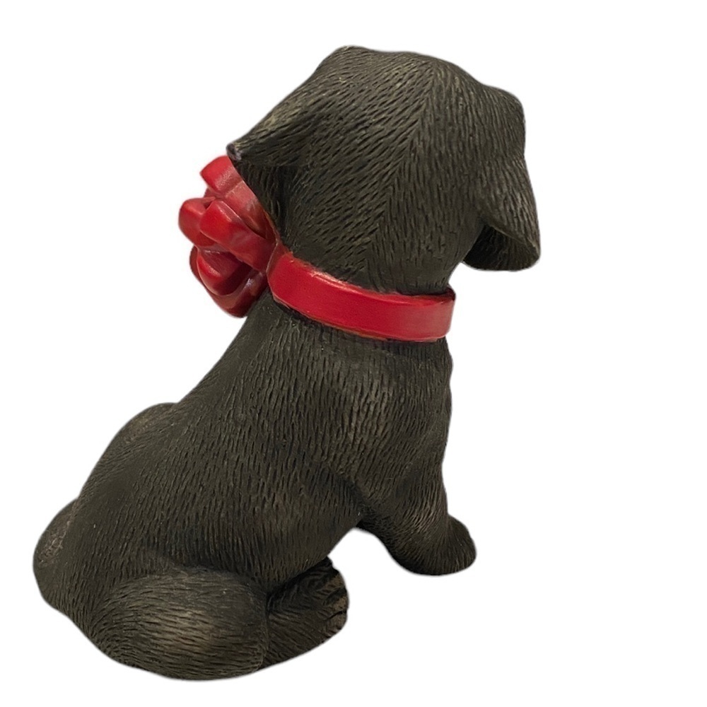 Enesco Black Lab Puppy for Christmas Figurine Dog 1985 Purebred Pets Kathy Wise - Picture 7 of 10